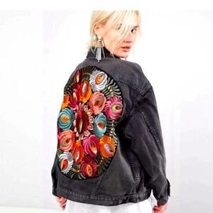 Free People Black Denim Jacket